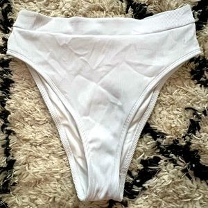 white high waisted aerie cheeky bikini